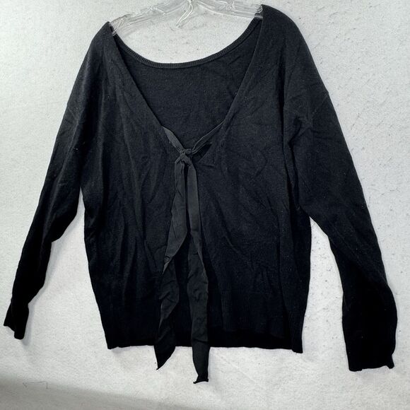 Trina Turk Wool‎ & Cashmere Blend Black Pullover Sweater Womens XL Cutout Soft - Picture 7 of 12